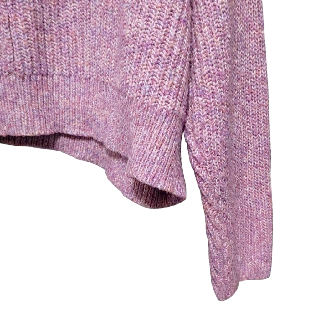 Lucky Brand Purple Knit Cropped Turtleneck Sweater Women's Size Extra Large XL - Picture 4 of 9
